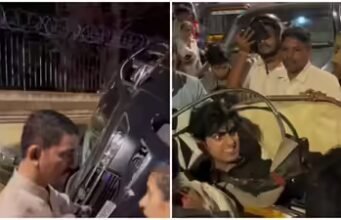 El coche de escolta de Akshay sufre un accidente; rickshaw muy dañado