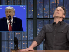 Seth Meyers analiza a regañadientes más de cerca el discurso de Trump en Davos